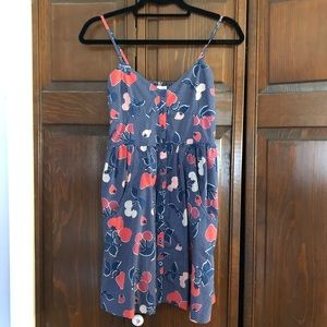 Strawberry Button Front Sun Dress